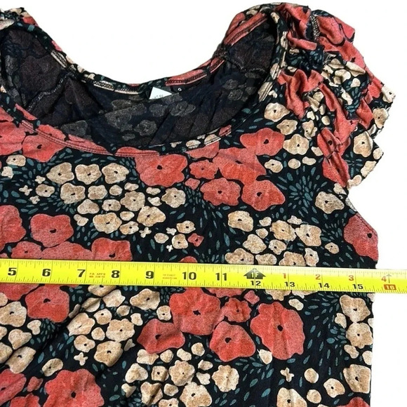 - Twik by Simon ,top,women Large,multicolor,floral,tiered,ruffle,feminine,summer - Picture 5 of 11